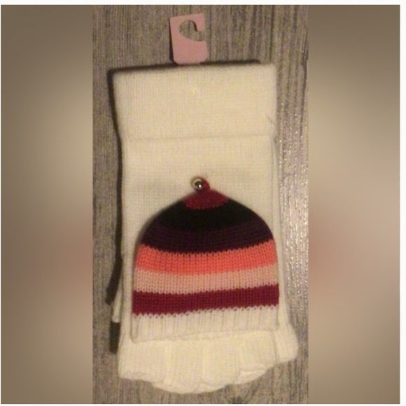 Kate spade multi stripe pop top mitten gloves white pink nwt - Picture 3 of 6